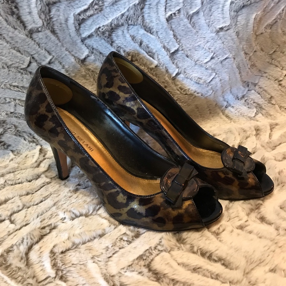 ANTONIO MELANI LEOPARD PEEP TOE